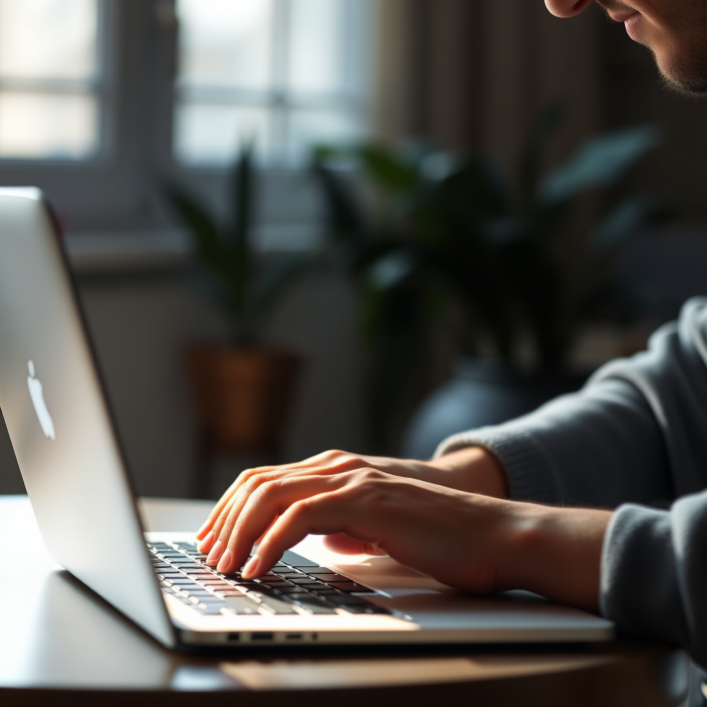 Person working on laptop