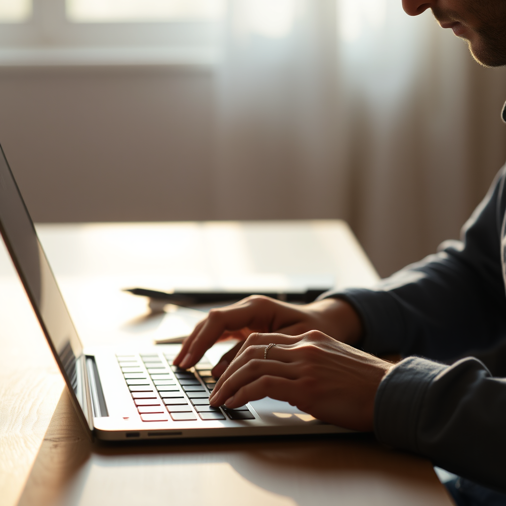 Person working on laptop
